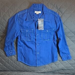 Pumpkin Patch Blue Button Down Shirt for Kids